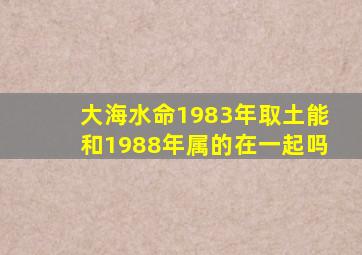 大海水命1983年取土能和1988年属的在一起吗