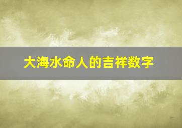 大海水命人的吉祥数字