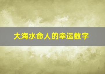 大海水命人的幸运数字