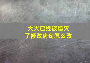 大火已经被熄灭了修改病句怎么改