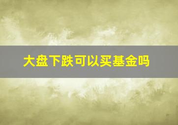 大盘下跌可以买基金吗