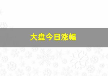 大盘今日涨幅