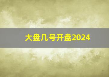 大盘几号开盘2024