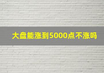 大盘能涨到5000点不涨吗