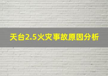 天台2.5火灾事故原因分析