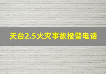 天台2.5火灾事故报警电话