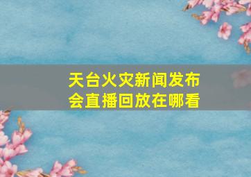 天台火灾新闻发布会直播回放在哪看