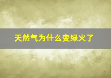 天然气为什么变绿火了