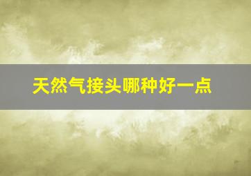 天然气接头哪种好一点