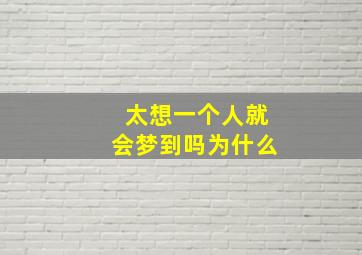 太想一个人就会梦到吗为什么