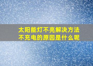 太阳能灯不亮解决方法不充电的原因是什么呢