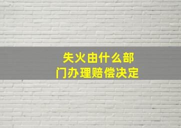 失火由什么部门办理赔偿决定