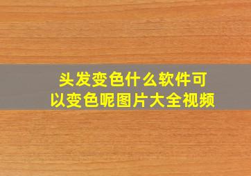 头发变色什么软件可以变色呢图片大全视频