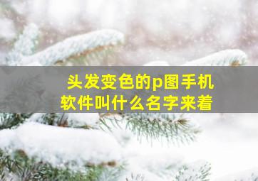 头发变色的p图手机软件叫什么名字来着