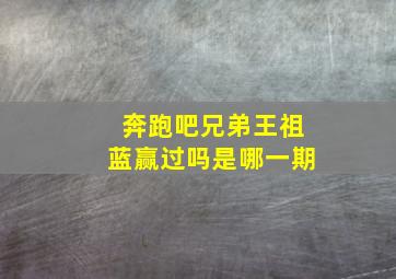 奔跑吧兄弟王祖蓝赢过吗是哪一期