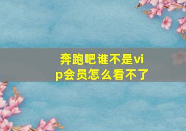 奔跑吧谁不是vip会员怎么看不了