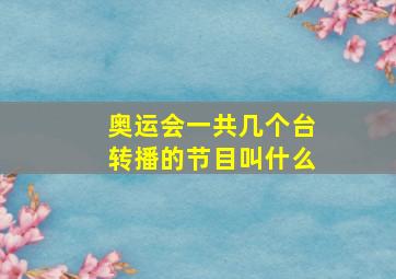 奥运会一共几个台转播的节目叫什么