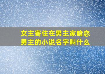 女主寄住在男主家暗恋男主的小说名字叫什么