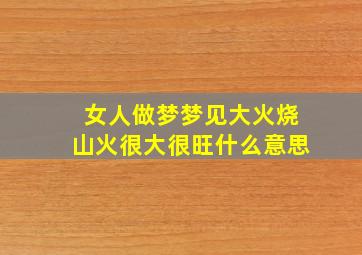 女人做梦梦见大火烧山火很大很旺什么意思