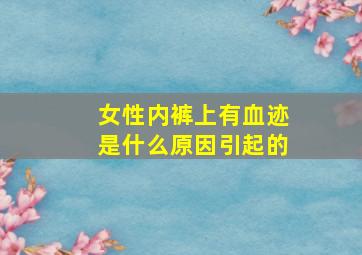 女性内裤上有血迹是什么原因引起的