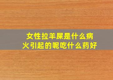 女性拉羊屎是什么病火引起的呢吃什么药好