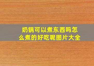 奶锅可以煮东西吗怎么煮的好吃呢图片大全