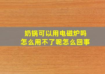 奶锅可以用电磁炉吗怎么用不了呢怎么回事