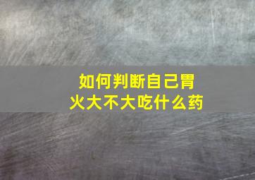 如何判断自己胃火大不大吃什么药