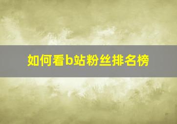 如何看b站粉丝排名榜