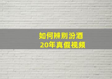 如何辨别汾酒20年真假视频