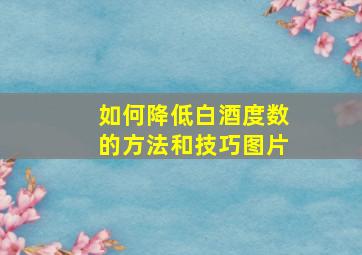 如何降低白酒度数的方法和技巧图片