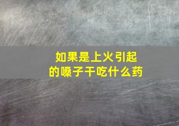 如果是上火引起的嗓子干吃什么药