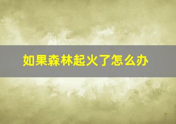 如果森林起火了怎么办