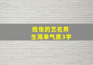 姓张的艺名男生简单气质3字