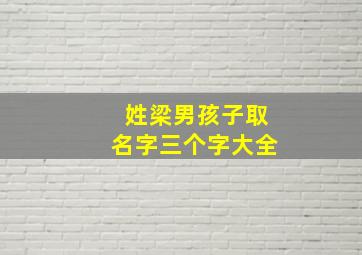 姓梁男孩子取名字三个字大全