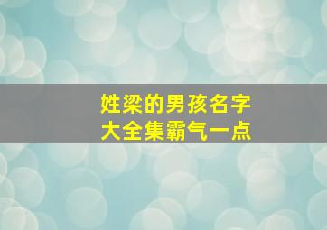 姓梁的男孩名字大全集霸气一点