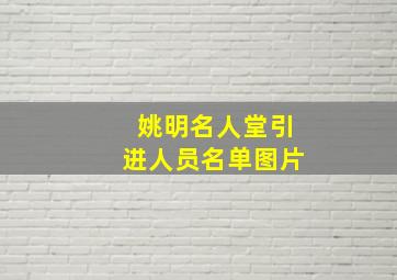 姚明名人堂引进人员名单图片