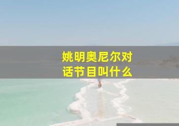 姚明奥尼尔对话节目叫什么