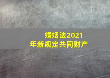 婚姻法2021年新规定共同财产