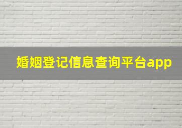 婚姻登记信息查询平台app