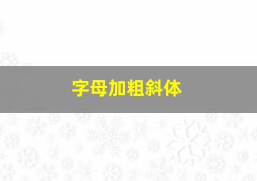 字母加粗斜体