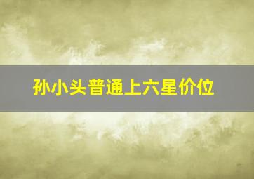 孙小头普通上六星价位