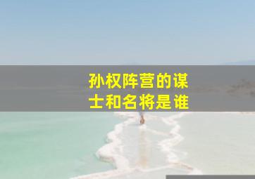 孙权阵营的谋士和名将是谁