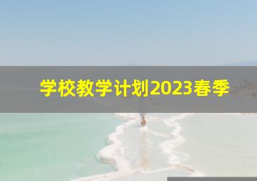 学校教学计划2023春季