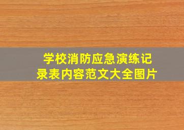 学校消防应急演练记录表内容范文大全图片