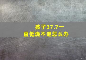 孩子37.7一直低烧不退怎么办