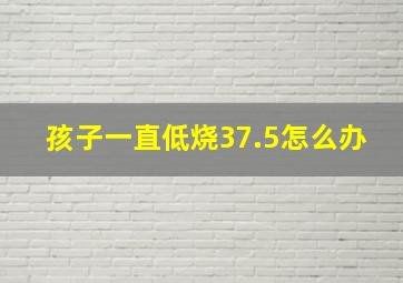 孩子一直低烧37.5怎么办