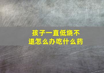 孩子一直低烧不退怎么办吃什么药