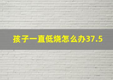 孩子一直低烧怎么办37.5