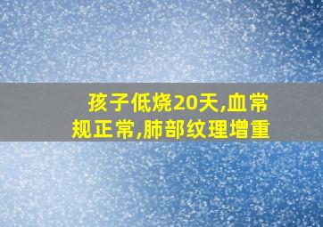 孩子低烧20天,血常规正常,肺部纹理增重